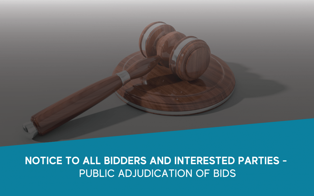 Public adjudication Notice : 21 October 2019